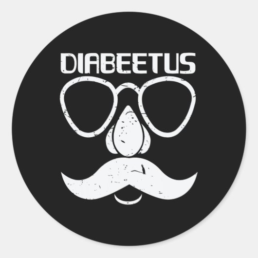 Diabeetus Beard Diabetes Awareness Geschenk Runder Aufkleber (Vorderseite)