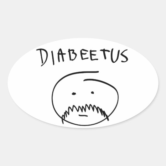 Diabeetus (Sketch-Version) Ovaler Aufkleber (Vorderseite)