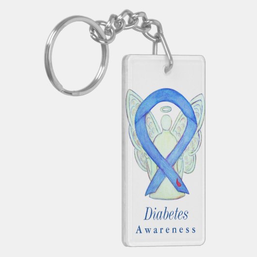 Diabetes Angel Bewusstsein Band Custom Key Chain Schlüsselanhänger (Vorderseite links)