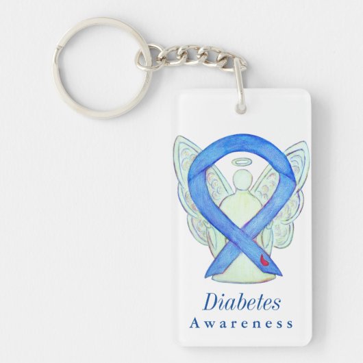 Diabetes Angel Bewusstsein Band Custom Key Chain Schlüsselanhänger (Vorderseite)