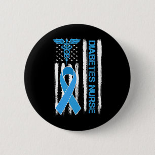 Diabetes Awareness American Flag Diabetes Nururure Button