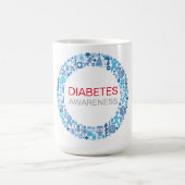 Diabetes Awareness Blue Circle Kaffeetasse (Mittel)