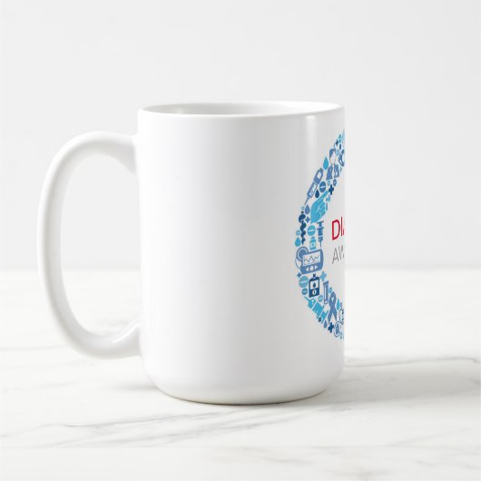 Diabetes Awareness Blue Circle Kaffeetasse (Links)