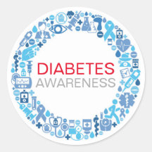 Diabetes Awareness Blue Circle Sticker