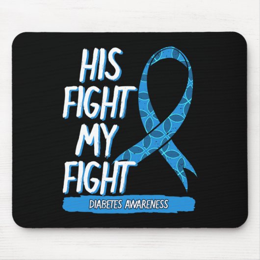 Diabetes Awareness Blue Fight Ribbon DM Diabetiker Mousepad (Vorne)