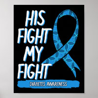 Diabetes Awareness Blue Fight Ribbon DM Diabetiker