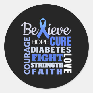 Diabetes Awareness Blue Ribbon Diabetes Runder Aufkleber