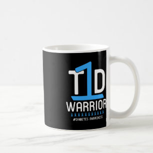 Diabetes Awareness Blue Ribbon T1D Warrior 1 Kaffeetasse