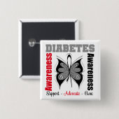Diabetes Awareness Butterfly Button (Vorne & Hinten)