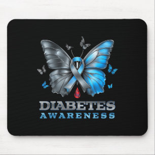 Diabetes Awareness Butterfly Diabetes T1d Women Bl Mousepad