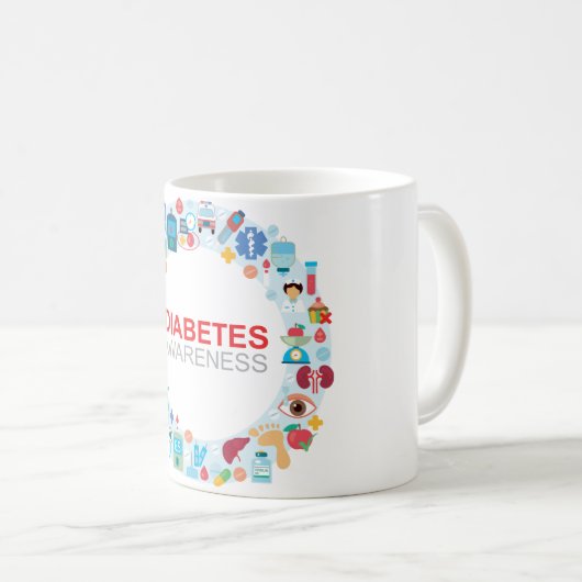 Diabetes Awareness Circle Tasse (VorderseiteRechts)