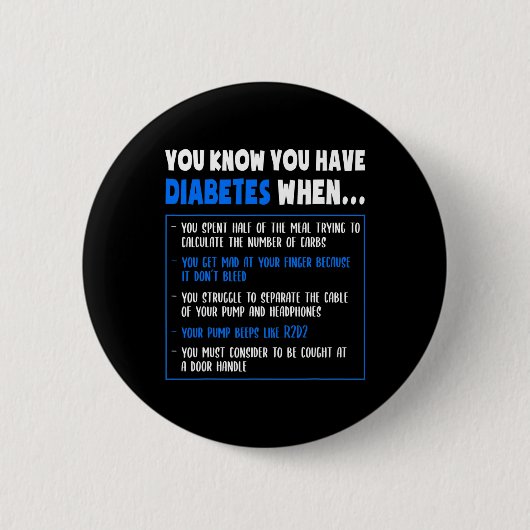 Diabetes Awareness Diabetes Typ 1 Fun Puff oder Qu Button (Vorderseite)
