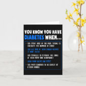 Diabetes Awareness Diabetes Typ 1 Fun Puff oder Qu Karte (Gelbe Blume)