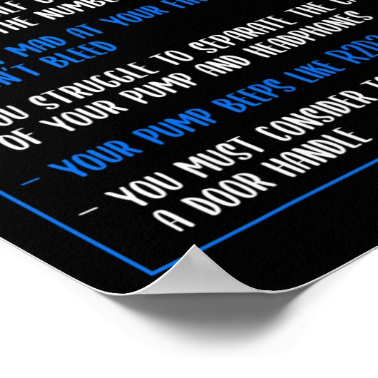 Diabetes Awareness Diabetes Typ 1 Fun Puff oder Qu Poster (Ecke)