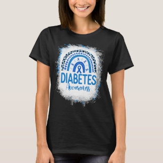 Diabetes Awareness gebleicht Rainbow Blue Ribbon 1 T-Shirt
