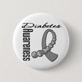 Diabetes Awareness Gemstone Ribbon Button (Vorderseite)