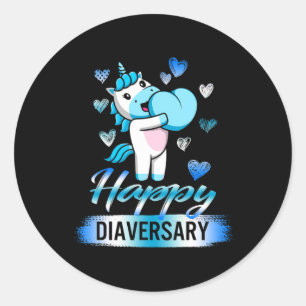 Diabetes Awareness Happy Diaversary Niedlich T Runder Aufkleber