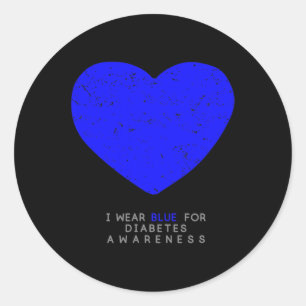 Diabetes Awareness Heart Runder Aufkleber