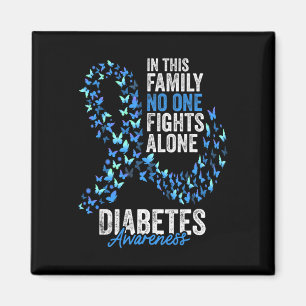 Diabetes Awareness Mont Butterfells Blue Ribbon Magnet