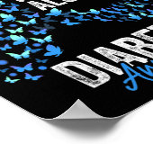 Diabetes Awareness Mont Butterfells Blue Ribbon Poster (Ecke)