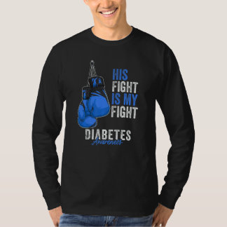 Diabetes Awareness Month Boxing Gloves Dark Blue R T-Shirt