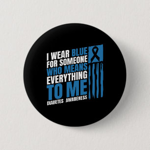 Diabetes Awareness Month Messy Bun Mother T1 T2 Button