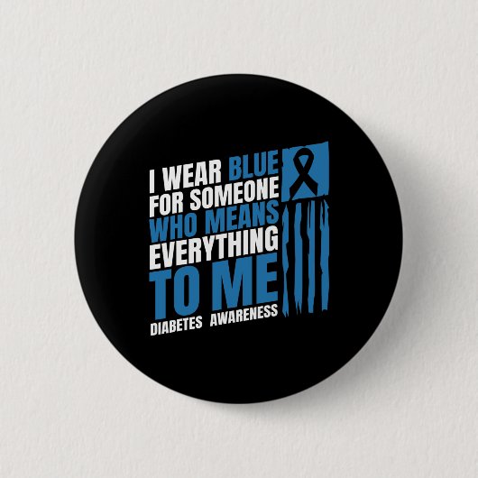 Diabetes Awareness Month Messy Bun Mother T1 T2 Button (Vorderseite)