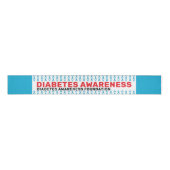 Diabetes Awareness Pattern Ribbon Ripsband (Vorderseite)