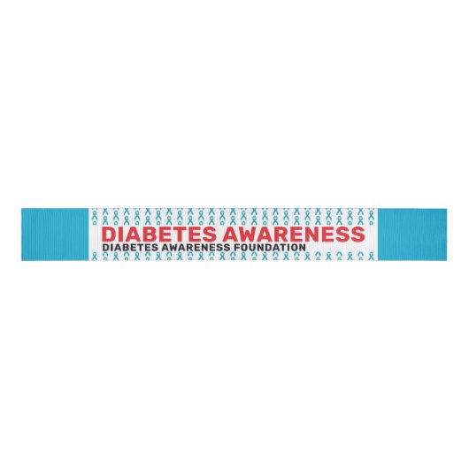 Diabetes Awareness Pattern Ribbon Ripsband (Vorderseite)