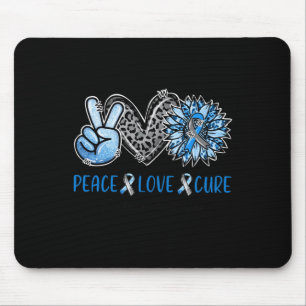 Diabetes Awareness Peace Liebe Cure Leopard Blue S Mousepad