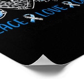 Diabetes Awareness Peace Liebe Cure Leopard Blue S Poster (Ecke)