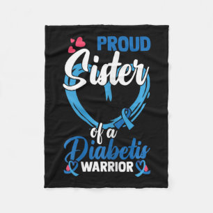Diabetes Awareness Proud Schwester eines Diabetesk Fleecedecke