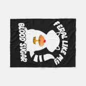 Diabetes Awareness Quote Racoon Feral Like My Bloo Fleecedecke (Vorderseite (Horizontal))