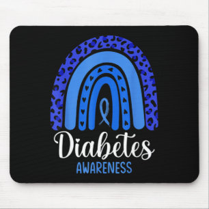Diabetes Awareness Rainbow Blue Ribbon Fight T1 T2 Mousepad