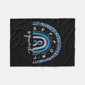 Diabetes Awareness Rainbow Leopard Support Squad B Fleecedecke (Vorderseite (Horizontal))