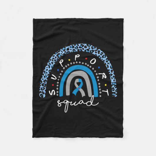 Diabetes Awareness Rainbow Leopard Support Squad B Fleecedecke (Vorderseite)