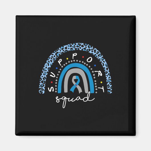Diabetes Awareness Rainbow Leopard Support Squad B Magnet (Vorne)