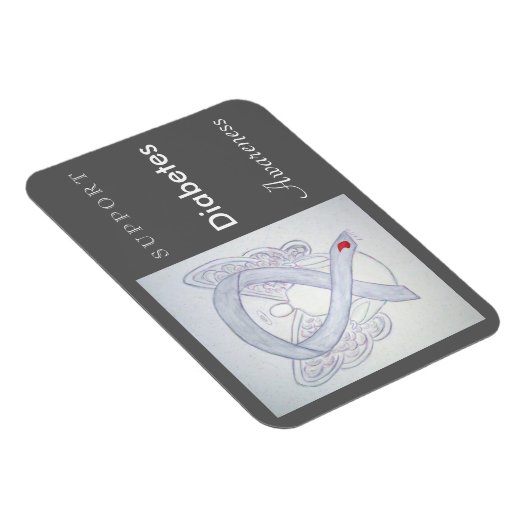 Diabetes Awareness Ribbon Angel Custom Magnet (Rechte Seite)