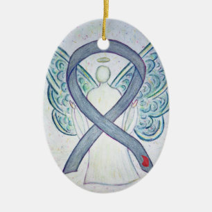Diabetes Awareness Ribbon Angel Ornament