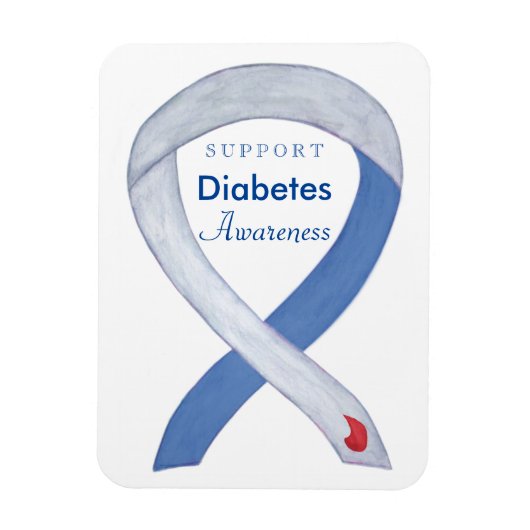 Diabetes Awareness Ribbon Art Custom Kühlschrankma Magnet (Vertikal)