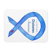 Diabetes Awareness Ribbon Art Custom Kühlschrankma Magnet (Horizontal)