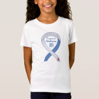 Diabetes Awareness Ribbon Art Custom T - Shirt