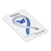 Diabetes Awareness Ribbon Butterfly Kühlschrankmag Magnet (Rechte Seite)