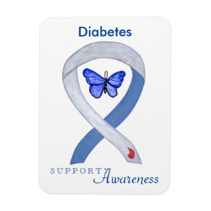 Diabetes Awareness Ribbon Butterfly Kühlschrankmag Magnet