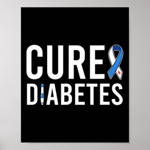 Diabetes Awareness Ribbon Cure Typ 1 Diabetes Poster