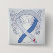 Diabetes Awareness Ribbon Custom Angel IDDM Button (Vorderseite)
