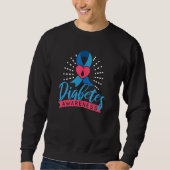Diabetes Awareness Ribbon Drop Herz Abzeichen Sweatshirt (Vorderseite)