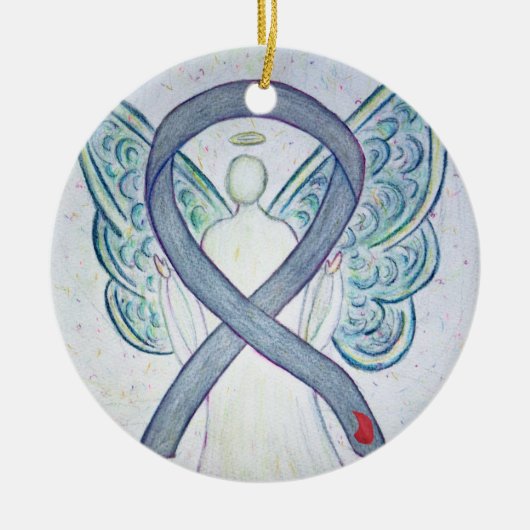 Diabetes Awareness Ribbon Engel Custom Ornament (Vorne)