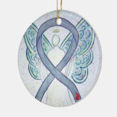 Diabetes Awareness Ribbon Engel Custom Ornament (Links)