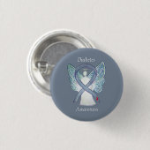 Diabetes Awareness Ribbon Engel Customized Art But Button (Vorne & Hinten)